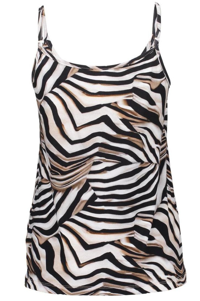 SUE SINGLET MET PATROON 52448 60 000010 OFF-WHITE/BLACK